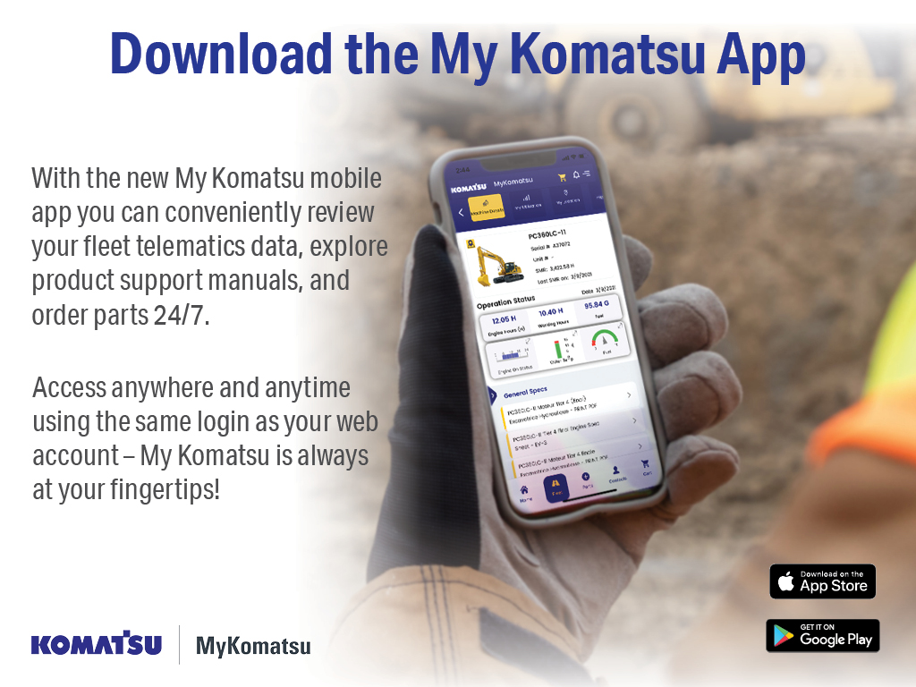 My Komatsu – Remote Fleet Management And Komatsu Parts Ordering